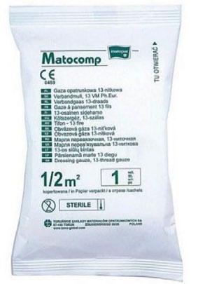 ¼, ½ i 1,0 m² - produkt jałowy; - jednorazowy; - gaza bielona metodą bezchlorową, wysoki poziom czystości chemicznej; - splot bez luźnych włókien