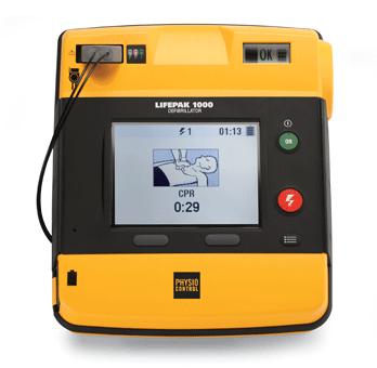 16 005 Defibrylator LIFEPAK 1000 Charakteryzujący się mocną konstrukcją defibrylator LIFEPAK 1000 to łatwy w użyciu automatyczny defibrylator zewnętrzny (AED), przeznaczony dla