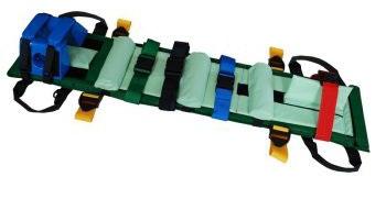 2,5cm 112 kg 04 001 Materiał Cechy materiału Kolor tworzywo sztuczne zmywalne, przepuszczalne dla promieni X żółty Deska ortopedyczna Iron Duck model Ultra Vue 16' kompletna ze stabilizacją głowy i