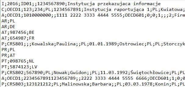 pierwszego współwłaściciela pierwszego rachunku 9 PR Kod pierwszego kraju rezydencji podatkowej 10 PR Kod drugiego kraju rezydencji podatkowej 11 PT Pierwszy identyfikator współwłaściciela 12 PT