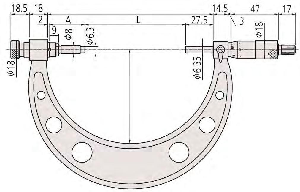 Mikrometr zewnętrzny o wymiennych kowadełkach Seria 14/34 Opcjonalne wymienne kowadełka, których można używać z serią 14 oraz 34 B