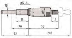 Głowica mikrometryczna 25mm oraz 5mm ±2 µm ±4 µm (5 mm) Skok gwintu,5 mm wrzeciona Wzorzec długości Bęben i tuleja matowo chromowane Powierzchnie Z