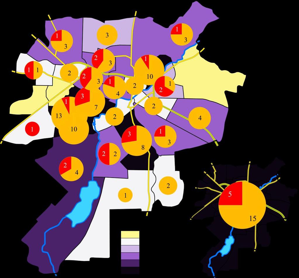 dzielnicowe (N=7) i ogólnomiejskie (N=20) Mapy -2.