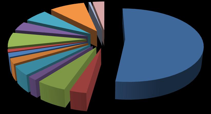 Wykres 3. Graficzne przedstawienie rodzinnych form pieczy zastępczej w powiecie radomszczańskim w 2016r. wg gmin.