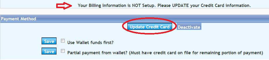 Jeśli nie dodano danych karty kredytowej potrzebnych do wysyłki darmowych serum, w Biurze