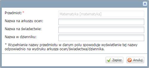 Zarządzanie słownikami Słownik Specjalności Słownik zawiera zamkniętą listę specjalności występujących w szkolnictwie zawodowym (według słownika S31 zdefiniowanego w SIO).