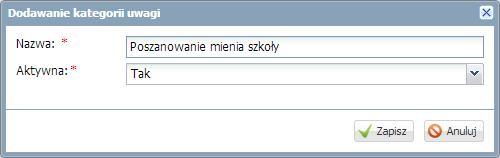 Aby usunąć pozycję słownika należy ją edytować i kliknąć przycisk Usuń.