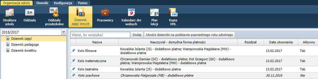 Wprowadzanie danych jednostki sprawozdawczej rola Kierownik świetlicy pełny dostęp do edycji informacji we wszystkich zakładkach dziennika świetlicy.