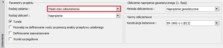 Analiza wyników, wnioski: niecka osiadania terenu, odkształcenie masywu skalnego, rozkład sił wewnętrznych oraz przemieszczeń w obudowie tunelu, reakcje w kotwach.