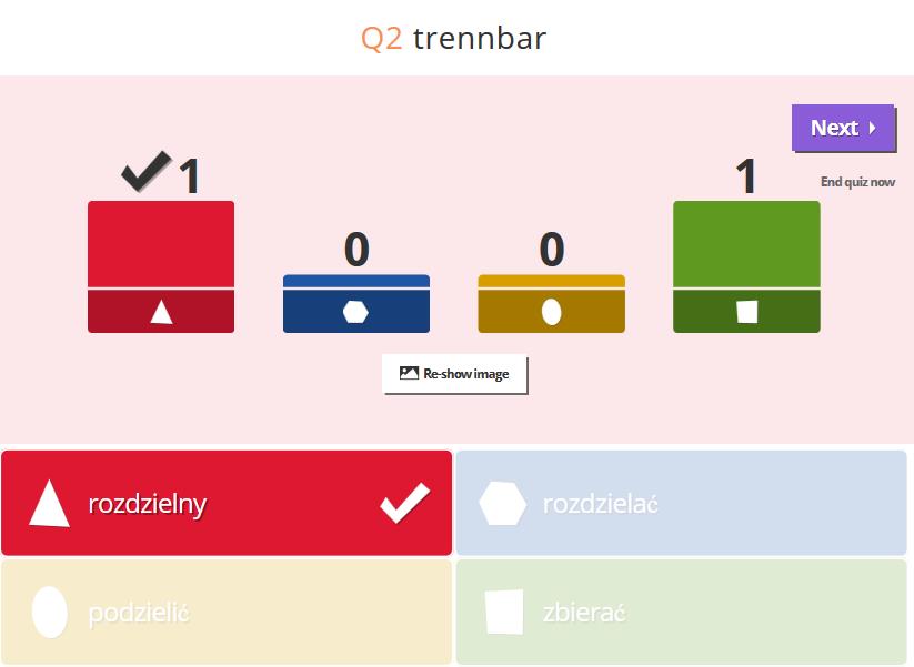 Kahoot - wyniki
