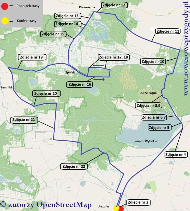 Wycieczka nr 56 URSZULIN WYTYCZNO PIESZOWOLA LIPNIAK JAMNIKI - URSZULIN Region: województwo lubelskie: Poleski Park Narodowy Dystans: ok.
