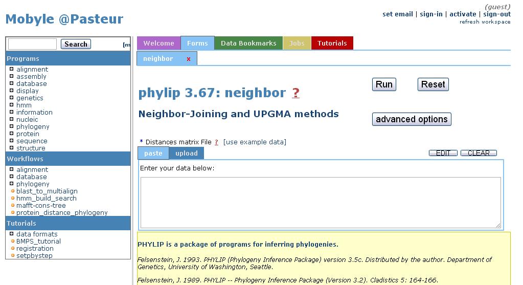 Oprogramowanie - PHYLIP http://mobyle.