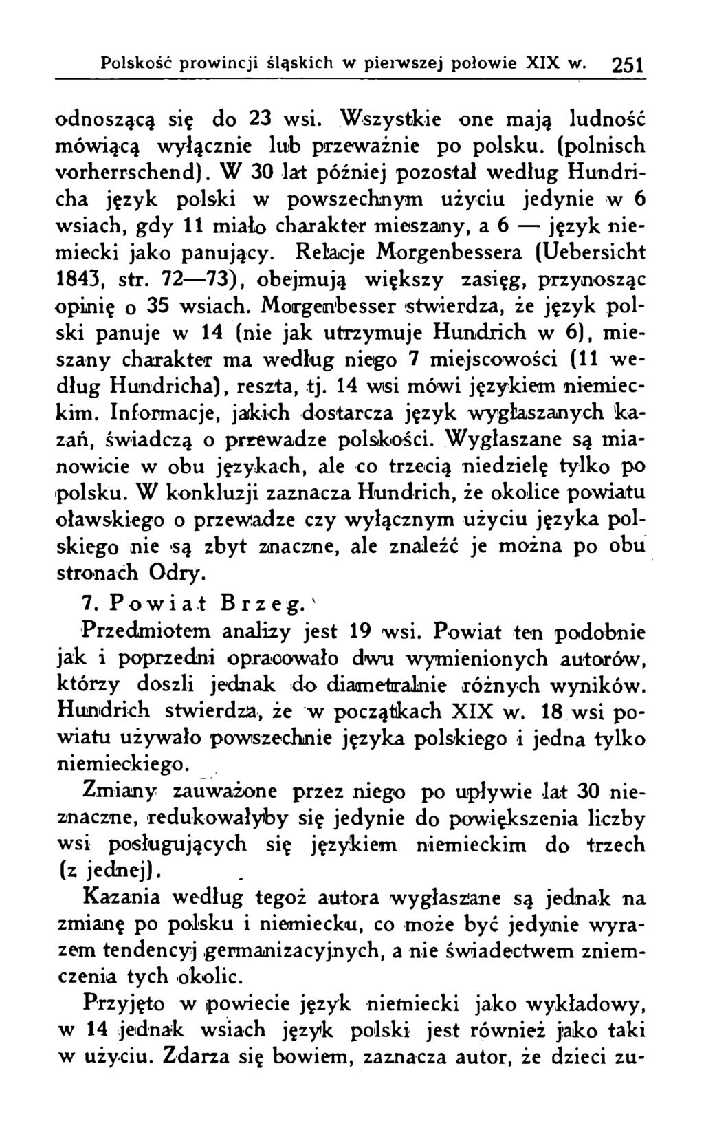 odnoszącą się do 23 wsi. Wszystkie one mają ludność mówiącą wyłącznie lub przeważnie po polsku, (polnisch vorherrschend).