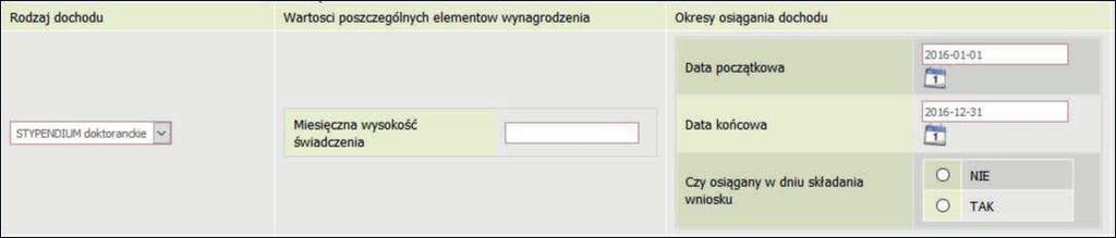 STYPENDIUM DOKTORANCKIE W tej tabeli podaj miesięczną wysokość otrzymywanego, np. przez rodzeństwo, stypendium doktoranckiego. Pamiętaj!