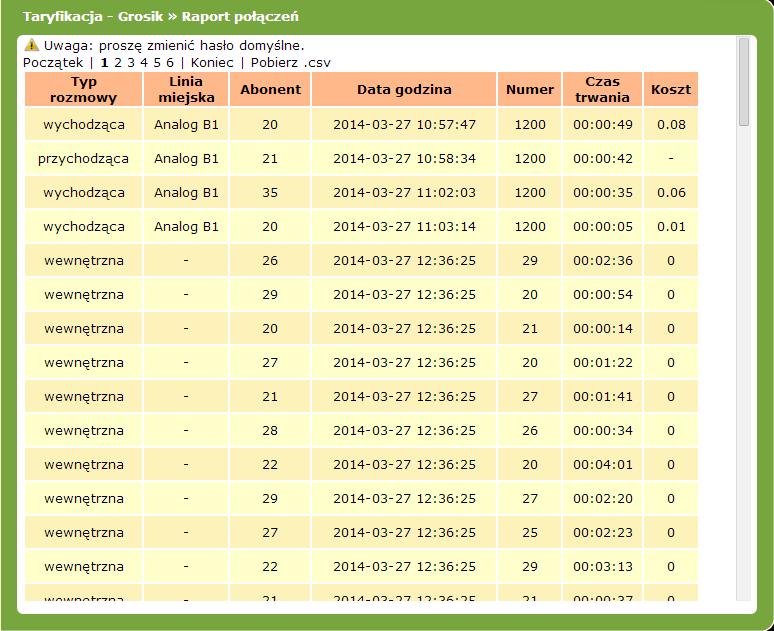 THROUGH 4.6.7. Eksport / Import Okno umożliwiające taryfikatorów.