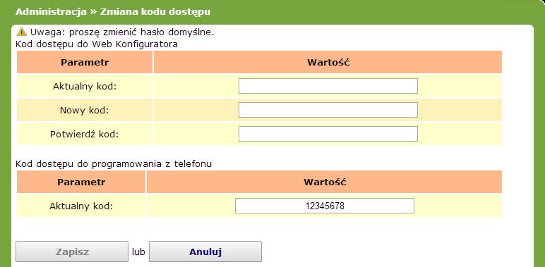 5.5.4. Panel serwisowy W zakładce Panel serwisowy znajdują się informacje o: danych podstawowych centrali, tj.