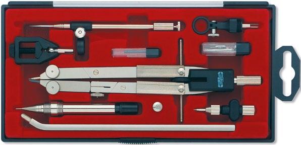 9452 twarde etui 5 kompletów 9903 CYRKIEL zestaw Profesjonalny zestaw zawierający 10 elementów, wykonany z metalu.