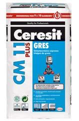 Rekomenduje się użycie kleju CM 11 w przypadku płytek gresowych o wymiarach do 33,3 x 33,3 cm.