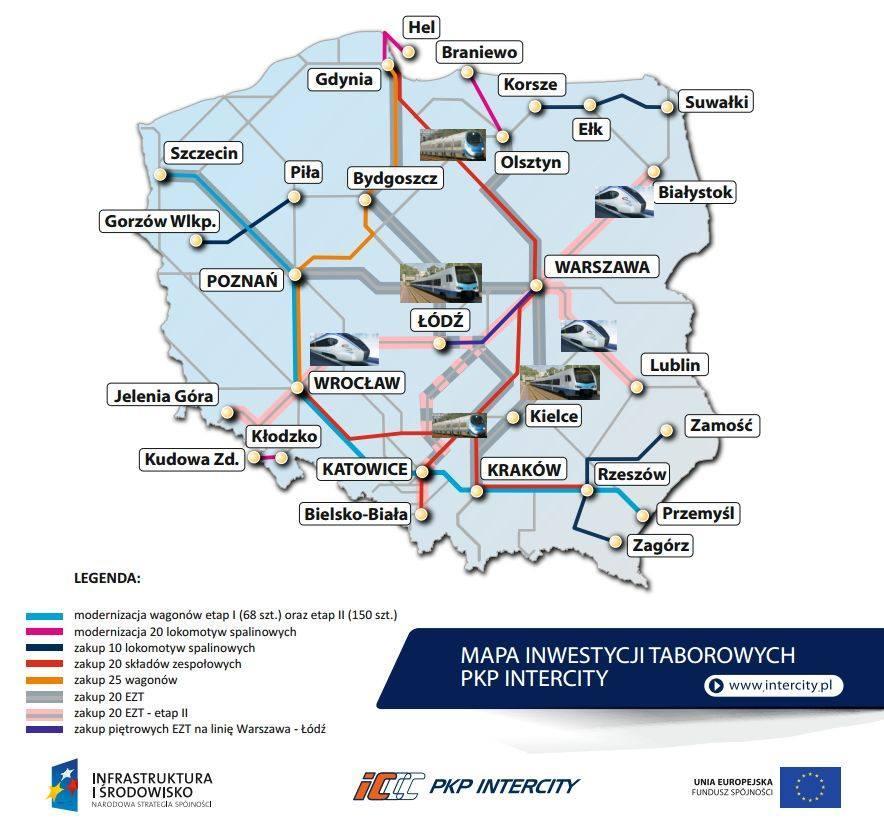 Rys.1. Mapa inwestycji taborowych PKP Intercity Źródło http://www.intercity.pl/ DART (Rys.