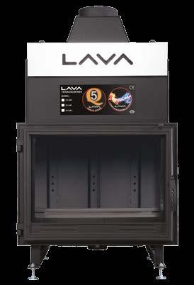 Termokominek LAVA BASE PL E A Struktura TITANIUM D B C Wyposażenie standardowe Termokominka LAVA BASE PL: Układ zabezpieczający (wężownica) Dodatkowy dolot powietrza z zewnątrz Zintegrowana