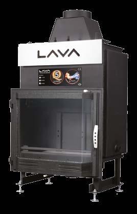 ciągu kominowego Certyfikowany system spalania - LAVA Complete Burning System Czopuch spalinowy Popielnik Regulowane stopy zakres