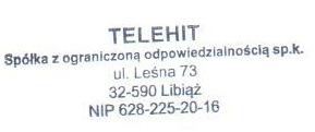c. Osobiście: adres: ul. Leśna 73, 32-590 Libiąż IX. WARUNKI PODPISANIA UMOWY: 1.