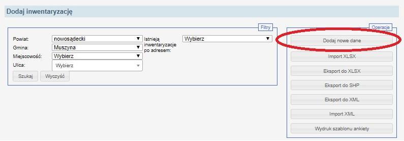 Rysunek 13. Dodawanie nowej ankiety z poziomu menu modułu Inwentaryzacja 3.