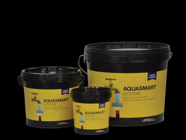 AQUASMART -PU-2K AQUASMART -PU-2K jest dwuskładnikową, opartą na wodzie, płynną membraną hydroizolacyjną o doskonałych parametrach umożliwiających szeroki zakres aplikacji.