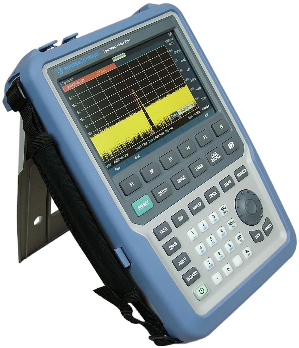 Ręczniak do pomiaru widma Rohde&Schwarz Spectrum Rider FPH Przenośne analizatory widma są niezastąpione w pomiarach systemów telekomunikacyjnych w miejscu ich użytkowania.