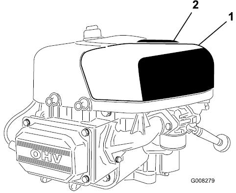 ÚDRŽBA MOTORA VZDUCHOVÝ FILTER Servisný interval: Penový predfilter čistite po každých 25 hodinách prevádzky.