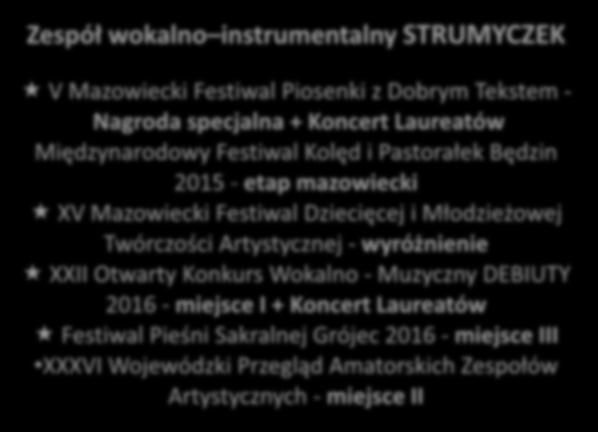 Międzynarodowy Festiwal Kolęd i Pastorałek Będzin 2015 - etap mazowiecki XV Mazowiecki Festiwal Dziecięcej i Młodzieżowej Twórczości