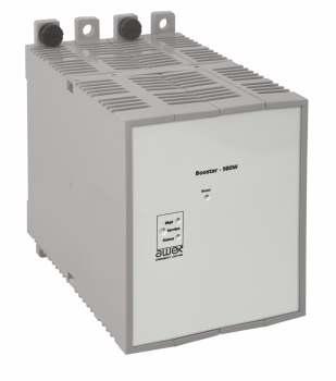 system centralnej baterii BOOSTER BST 980 Wzmacniacz BST 980 zapewnia ładowanie baterii w oparciu o charakterystykę ładowania UI z kompensacją temperaturową zgodnie z normą PN-EN 50171.