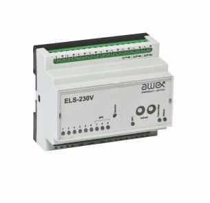 system centralnej baterii MODUŁ ZEWNĘTRZNY ELS 230 Moduł sensorowy ELS 230V służy do monitorowania sygnałów potencjałowych 230V z łączników oświetlenia podstawowego w celu aktywowania grupy
