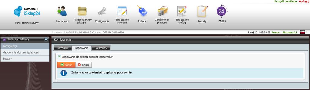 W Panelu administracyjnym/imall24/panel sprzedawcy w zakładce Formularz pojawi się przycisk imall24.