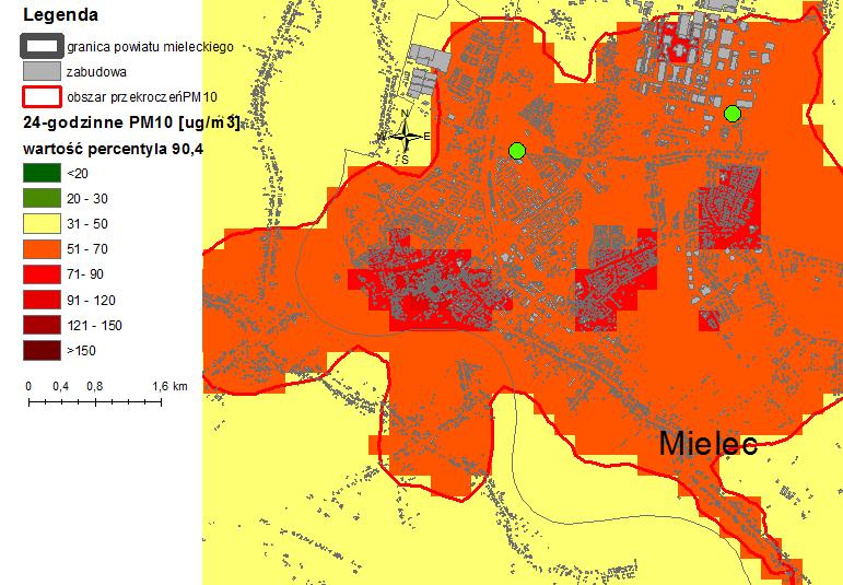 POWIETRZE ATMOSFERYCZNE MONITORING POWIETRZA W MIELCU W 2014 r. Mielec MOSiR Mielec ul. Partyzantów WIOŚ w Rzeszowie planuje kontynuację monitoringu powietrza w punkcie pomiarowym przy ul.