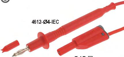 3,9mm, pdwójna izlacja, Imax 36A, Umax 0V kat.ii, 600V kat.iii, T: -0 +80, i bezp. mm - prste z tulej¹ s³nw¹ i z gniazdem mm. Przewód elast. PV 1,5mm, 39 0,07mm, Øzew.