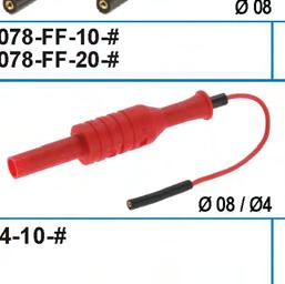 Przewdy Ø 08 s¹ dpwiednie d mini-chwytaków 6606-080, mikr-klipsów SMD 6800 lub 018-6800, igie³ prbierczych 018-600-000 standardwych snd scylskpwych, gniazd pmiarwych PB 0118 raz p³yt