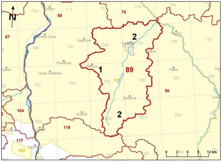 5.4.3. Stan wyjściowy - wody podziemne Gmina Wólka znajduje się w obrebie jednolitej części wód podziemnych nr 89 oraz 90.