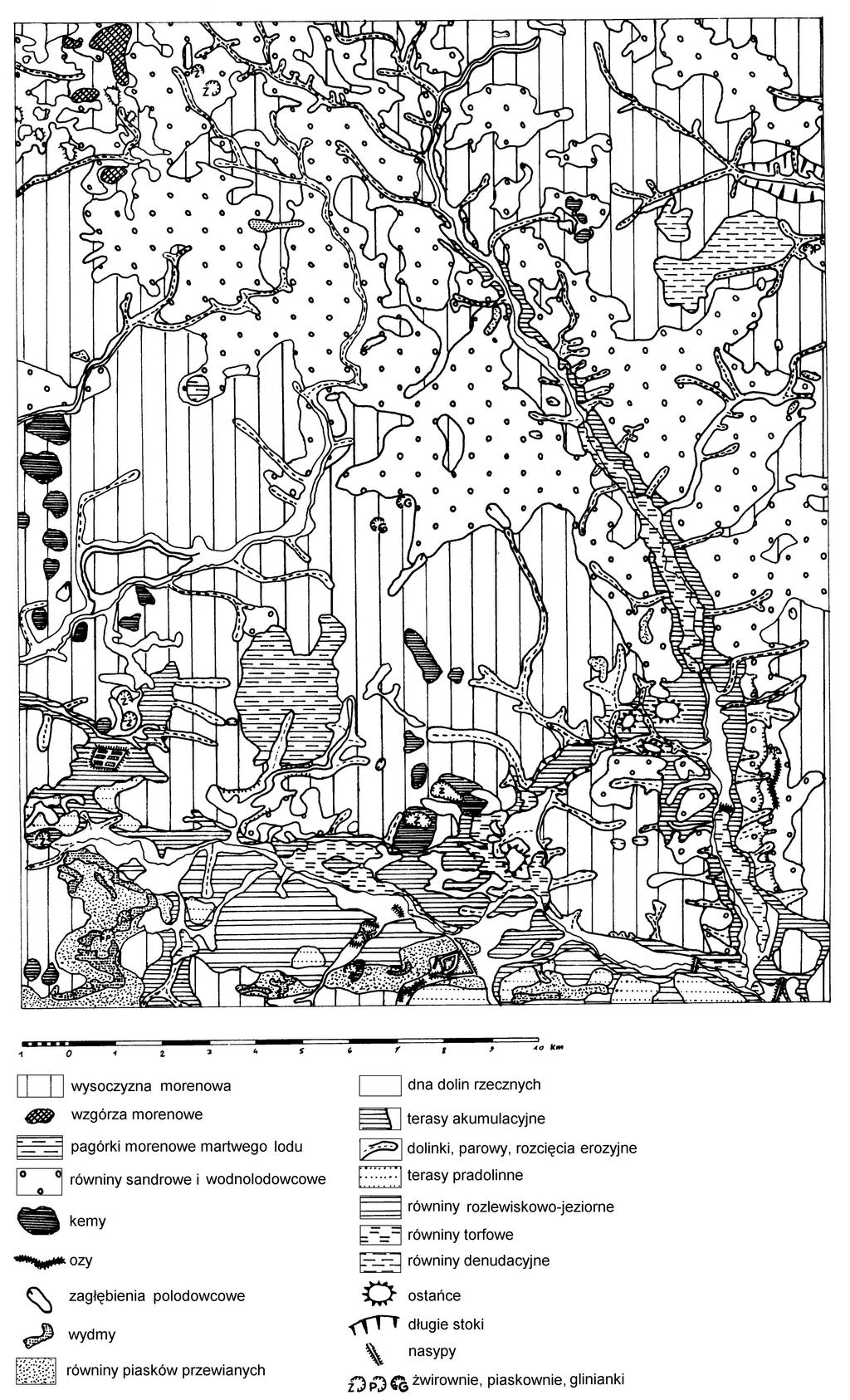 Ryc. 2. Szkic geomorfologiczny obszaru.