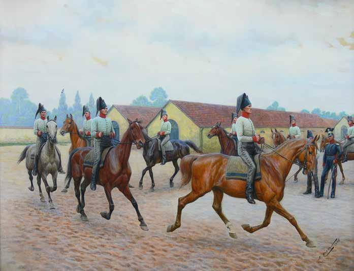 6 Jan Rosen (1854 Warszawa-1936 Warszawa) Szkoła kawalerzysty, 1926 gwasz, akwarela, tektura, 48 60 cm, sygn. i dat. p. d.: J.