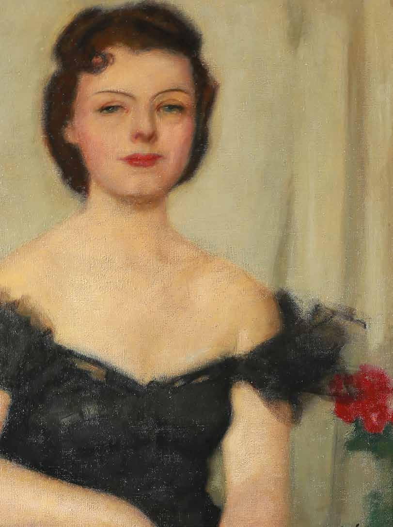 19 Alfons Karpiński (1875 Rozwadów 1961 Kraków) Portret damy olej, płótno, 150 95 cm, sygn. p.śr.: a.