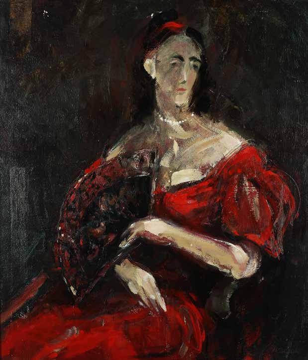 53 Marek Żuławski (1908 Rzym 1985 Londyn) Portret damy olej, płyta, 99,5 85,5 cm, sygn. p.d.: M.