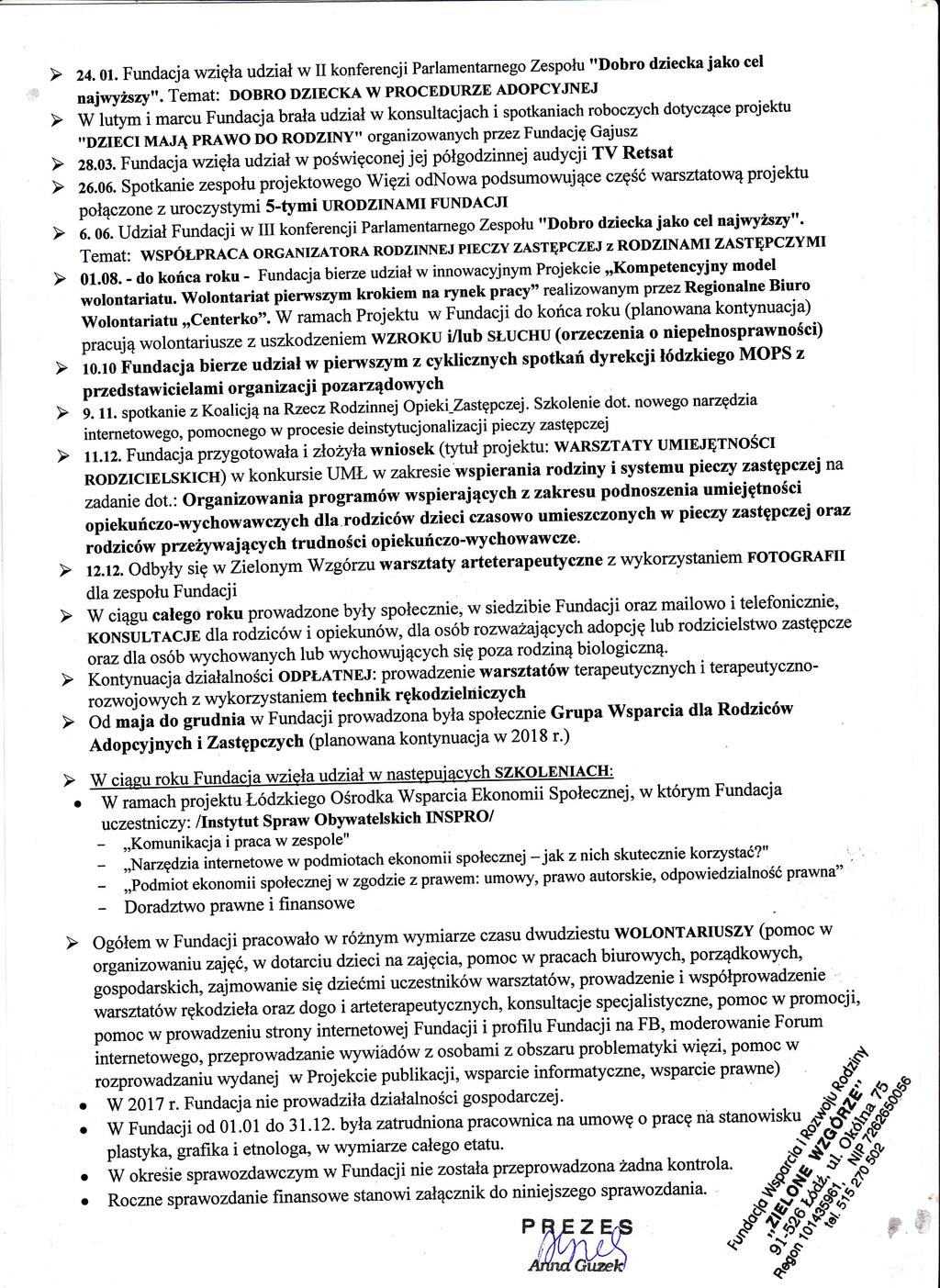 parlamentarnego Zespou "Dobro dziecka jako cel z4.6;.fundacja wzięaudzińw II konferencji ADOPCYJNEJ najwyższy".