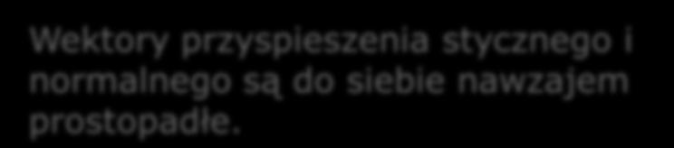 ε O r a n a s Wektory przyspieszenia stycznego i normalnego są do siebie nawzajem