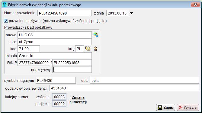 Jeśli licencja zawiera włączone moduły SP oraz Składu i Magazynu Celnego, wówczas przed dodaniem nowego pozwolenia należy wybrać rodzaj ewidencji.