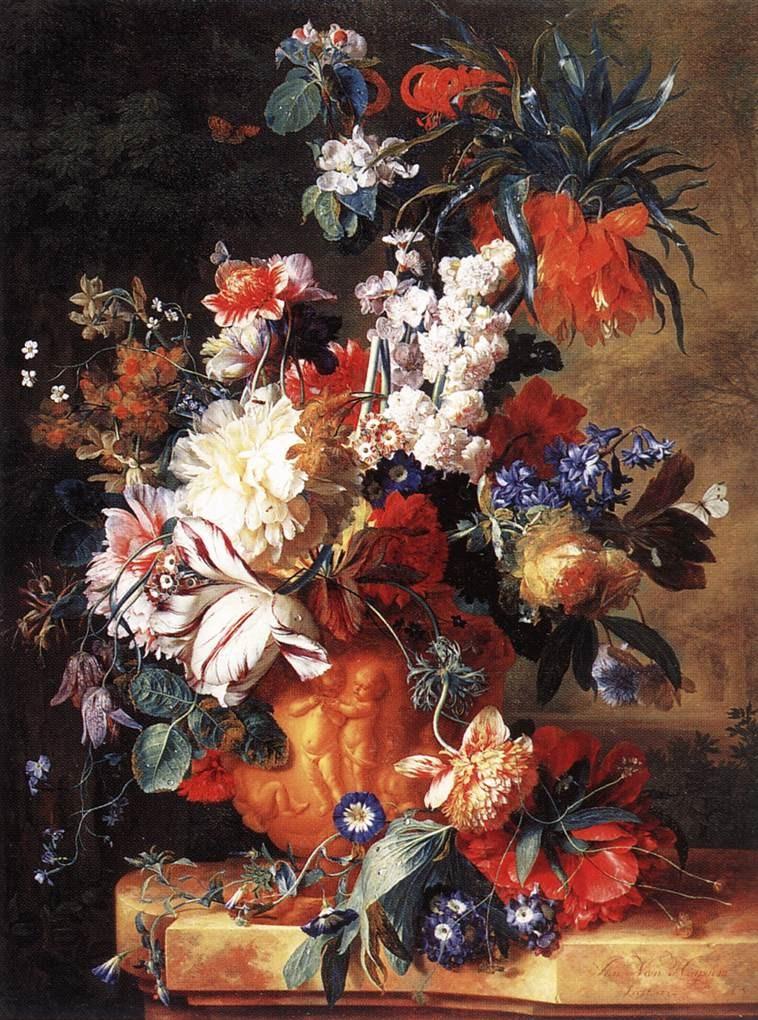 Ryc. 11 Jan van Huysum, Boquet of Flowers in an Urn, 1724. Źródło: http://www.wga.