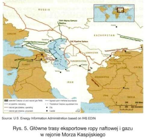 ten projekt jako nieekonomiczny. Nie należy również zapominać o rurociągu Western Route (trasa: Baku-Supsa/Gruzja, przepustowość: 100 tys. b/d, długość: ok.