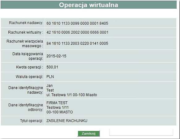 Potwierdzenie operacji Potwierdzenie operacji można wydrukować oraz pobrać/zapisać w formie pliku PDF z pozycji: listy operacji bieżących historii rachunku Wyciągi do rachunku Na liście rachunków po
