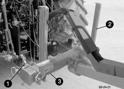 zatyczkami (3) Pozycja robocza (A) ï podnieúê podwozie przy pomocy hydraulicznego mechanizmu sterujπcego - maszyna rozk ada sií na ziemi Pozycja na uwrociach (V) ï