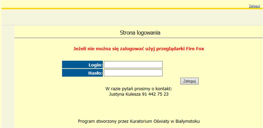 INSTRUKACJA OBSŁUGI APLIKACJI - DOTACJA CELOWA NA WYPOSAŻENIE SZKÓŁ W PODRĘCZNIKI, MATERIAŁY EDUKACYJNE I ĆWICZENIOWE 1. W przeglądarce internetowej uruchamiamy stronę: http://www.dotacjapodr.